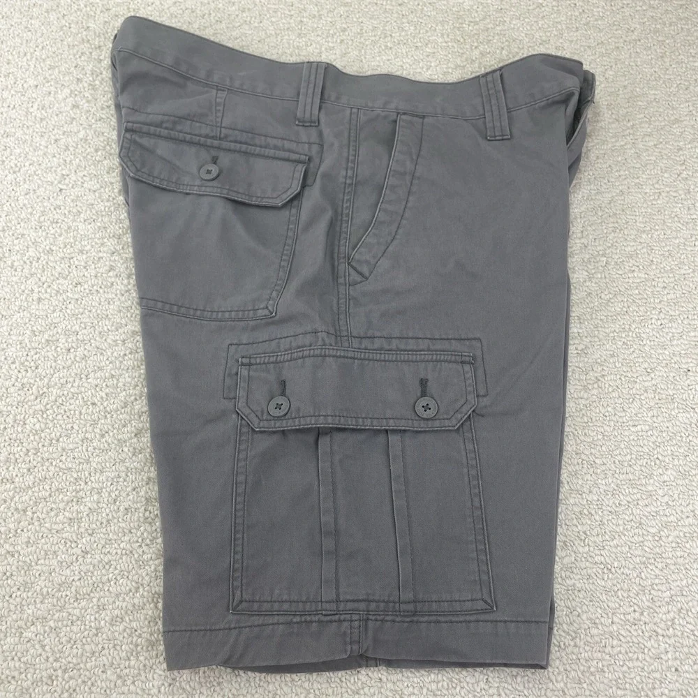 US Polo Assn. Cargo Shorts Men's Waist 36 X 10 Flap Pockets Gray Hiking Beach‎